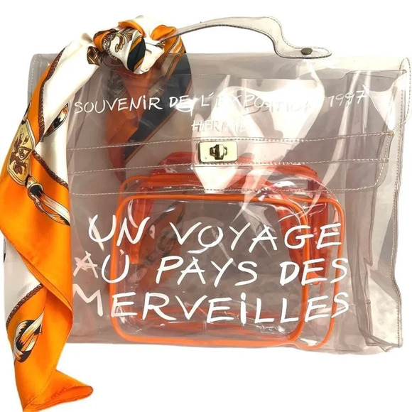 HERMES Vinyl Kelly Exhibition Tote Bag - Picture 12 of 13